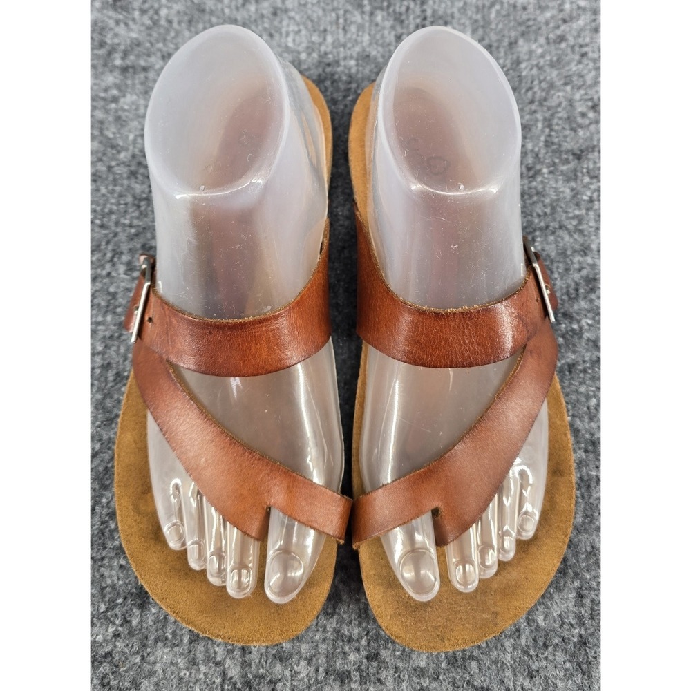 Yokono Vaquetilla Nuez Slip-On Sandal Women's 7.5 Brown Leather Thong Spain Cork